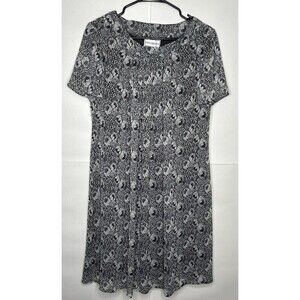 Karin Stevens Women’s Short Sleeve Shift Dress Black/White Floral Size 8